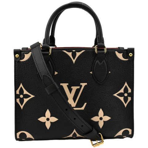 LOUIS VUITTON Onthego PM Bicolor Monogram Empreinte Shoulder Bag Black