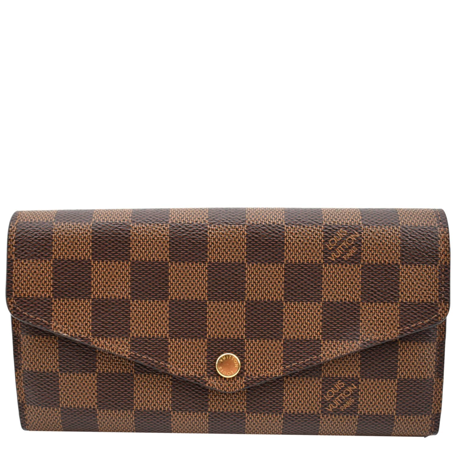 LOUIS VUITTON Damier Ebene Canvas Wallet Brown