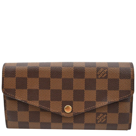 LOUIS VUITTON Damier Ebene Canvas Wallet Brown