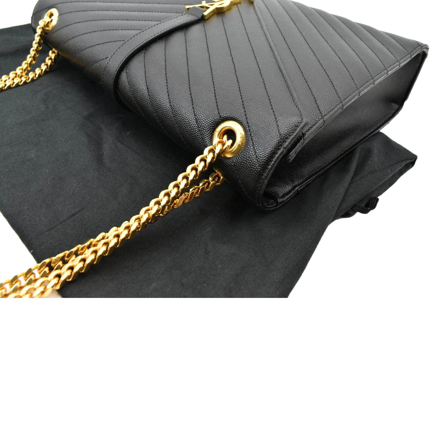 YVES SAINT LAURENT Large Envelope Mix Matelasse Leather Chain Shoulder