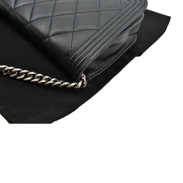 Chanel Boy Woc Lambskin Leather Wallet Clutch Bag - Top Left