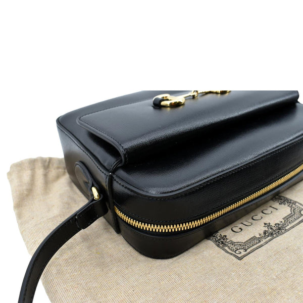 Gucci Horsebit 1955 Small Leather Shoulder Bag Black - Top Right