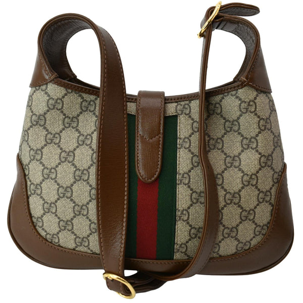GUCCI Jackie 1961 Small GG Supreme Canvas Leather Shoulder Bag Beige 636706