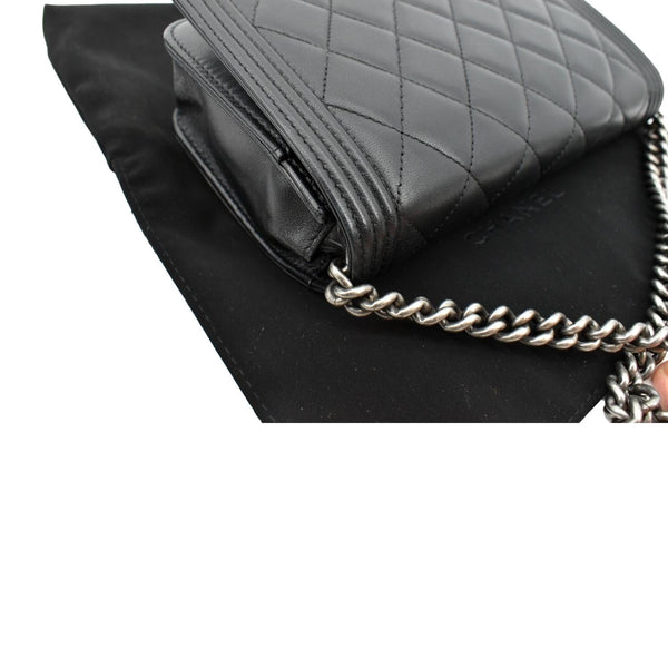 Chanel Boy Woc Lambskin Leather Wallet Clutch Bag - Top Right