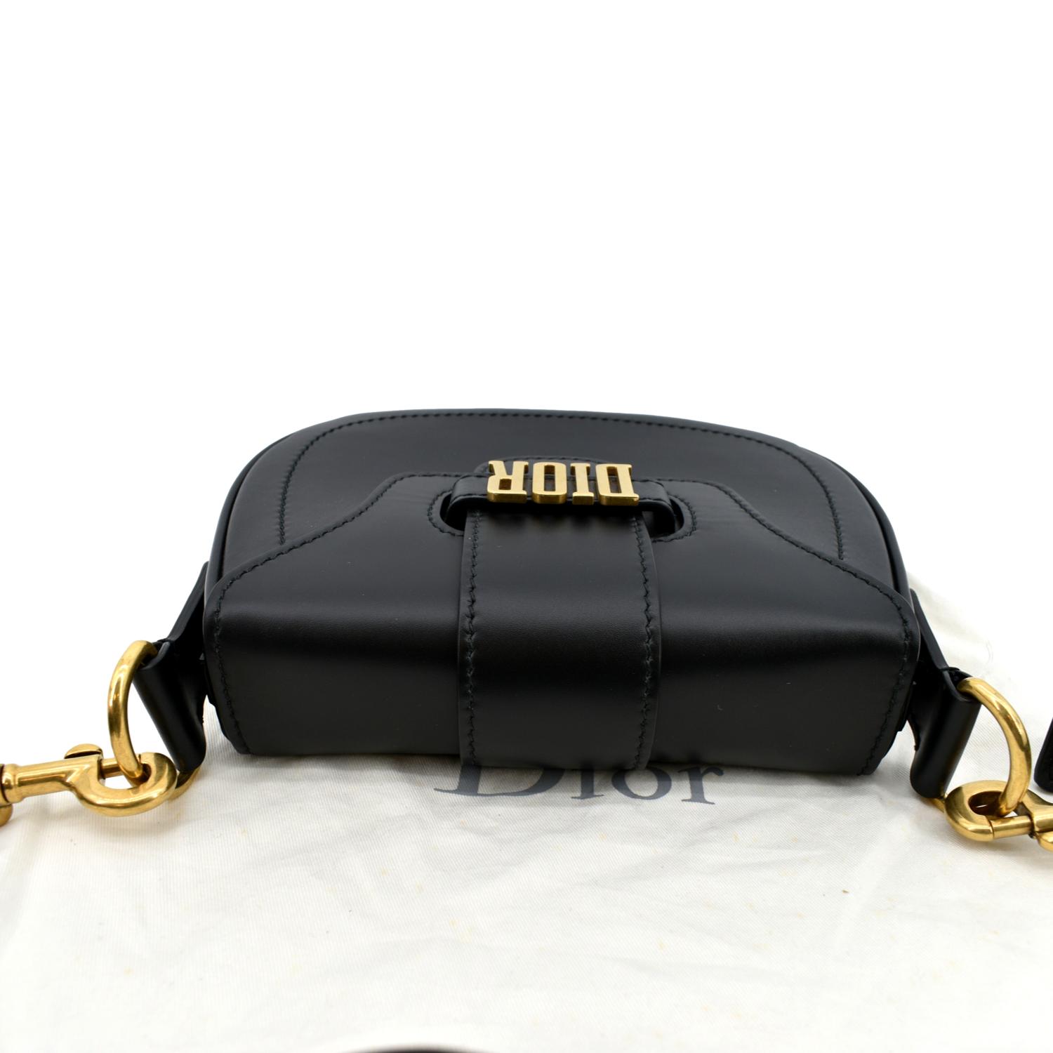 Christian Dior D Fence Calfskin Leather Saddle Bag