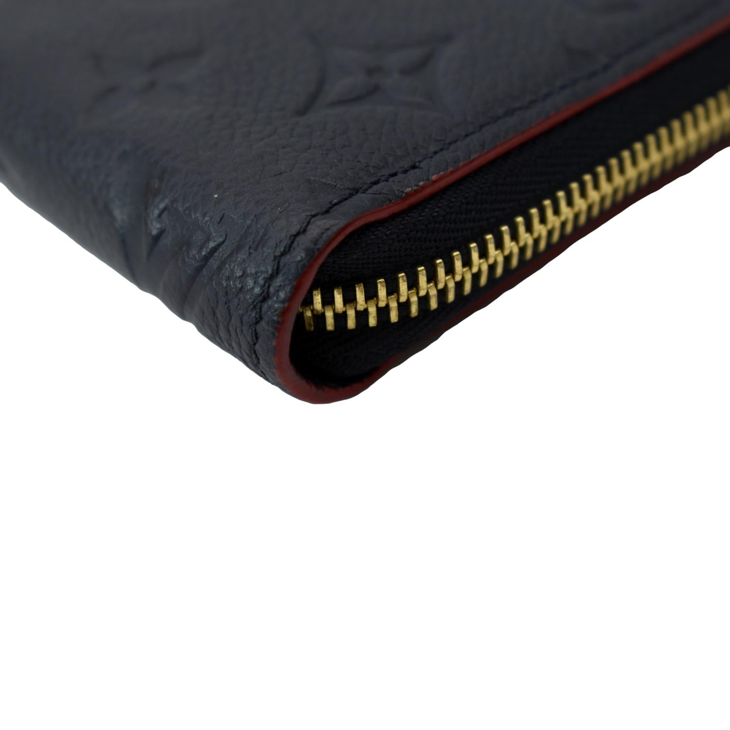 LOUIS VUITTON Monogram Empreinte Leather Zippy Wallet Navy Blue