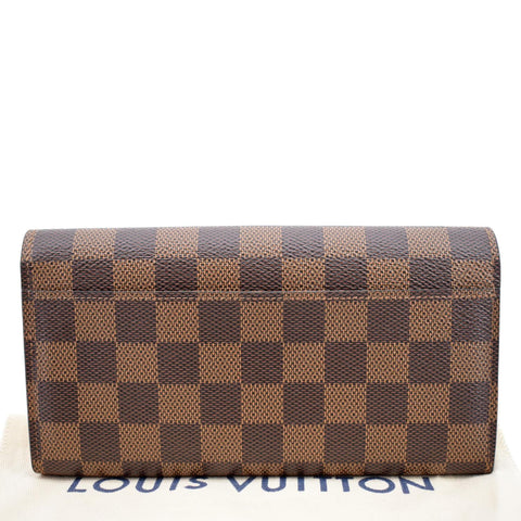 LOUIS VUITTON Damier Ebene Canvas Wallet Brown