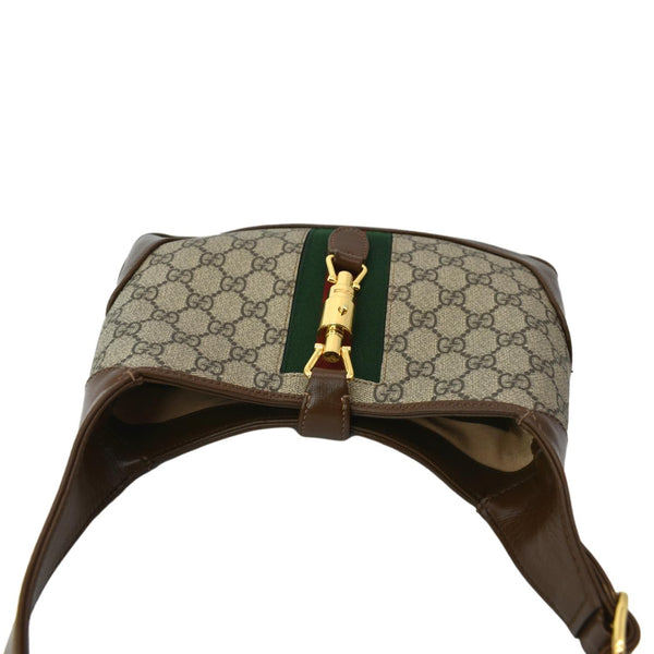 GUCCI Jackie 1961 Small GG Supreme Canvas Leather Shoulder Bag Beige 636706