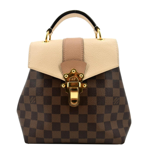 Louis Vuitton Clapton Damier Ebene Backpack Bag Creme - Front