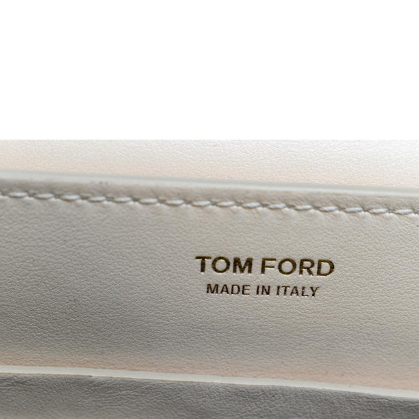 TOM FORD T Clasp Small Leather Shoulder Bag Beige-DDH