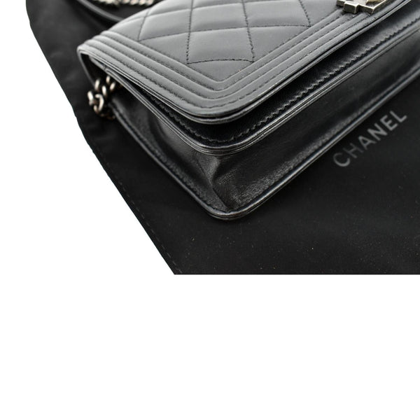 Chanel Boy Woc Lambskin Leather Wallet Clutch Bag - Bottom Left