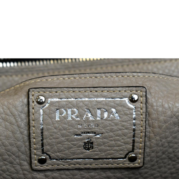 Prada Leather Tote Shoulder Bag in Grey Color - Stamp