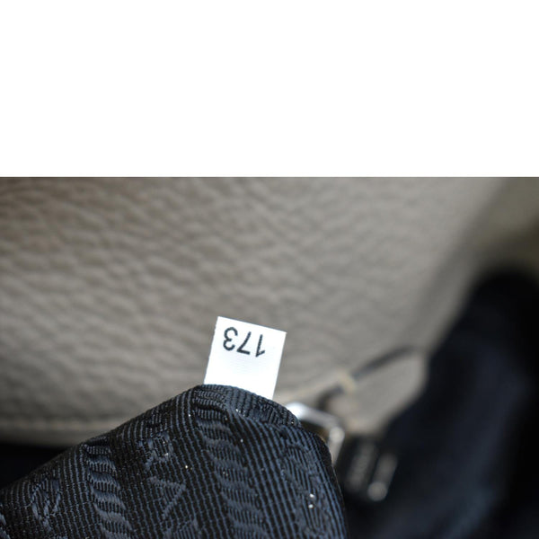 Prada Leather Tote Shoulder Bag in Grey Color - Tag