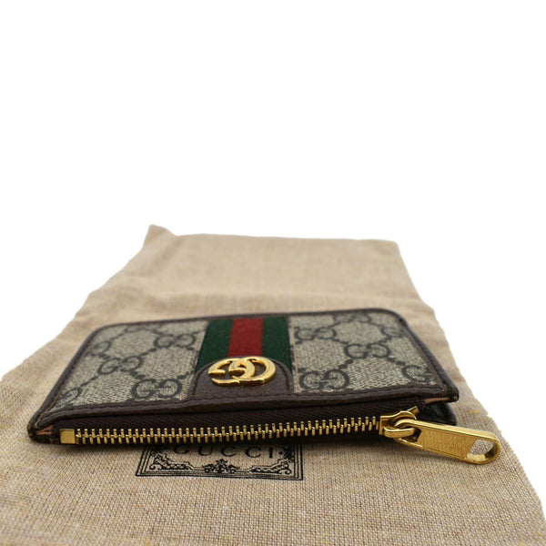 Gucci Ophidia GG Supreme Canvas Card Case Brown ‎- Top