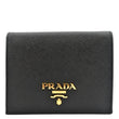 Prada Small Saffiano Leather Wallet Black - Front
