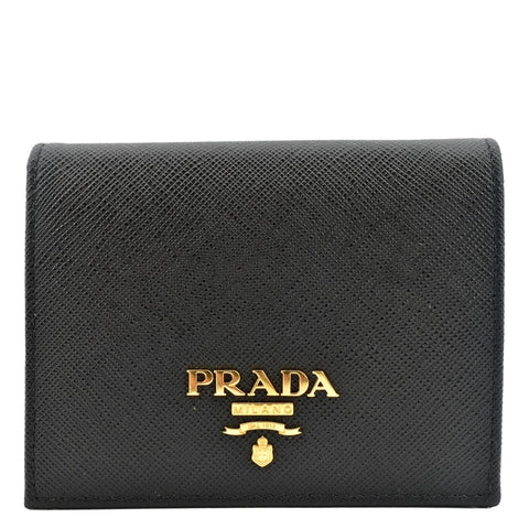 PRADA Small Saffiano Leather Wallet Black