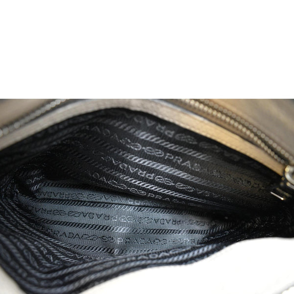 Prada Vitello Phenix Leather Crossbody Bag Beige - Inside