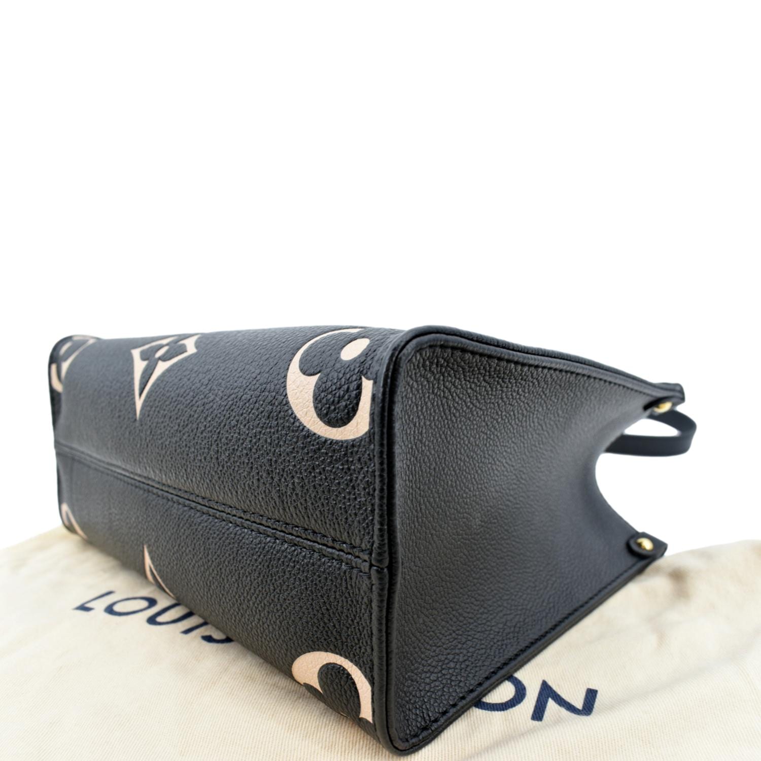 Louis Vuitton, Bags, Louis Vuitton Onthego Tote Bicolor Monogram  Empreinte Mm Black Noir Bag Purse
