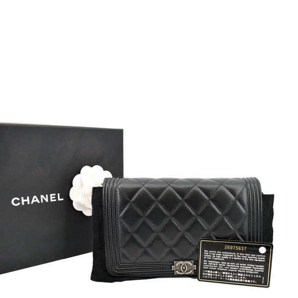 Chanel Boy Woc Lambskin Leather Wallet Clutch Bag - Product