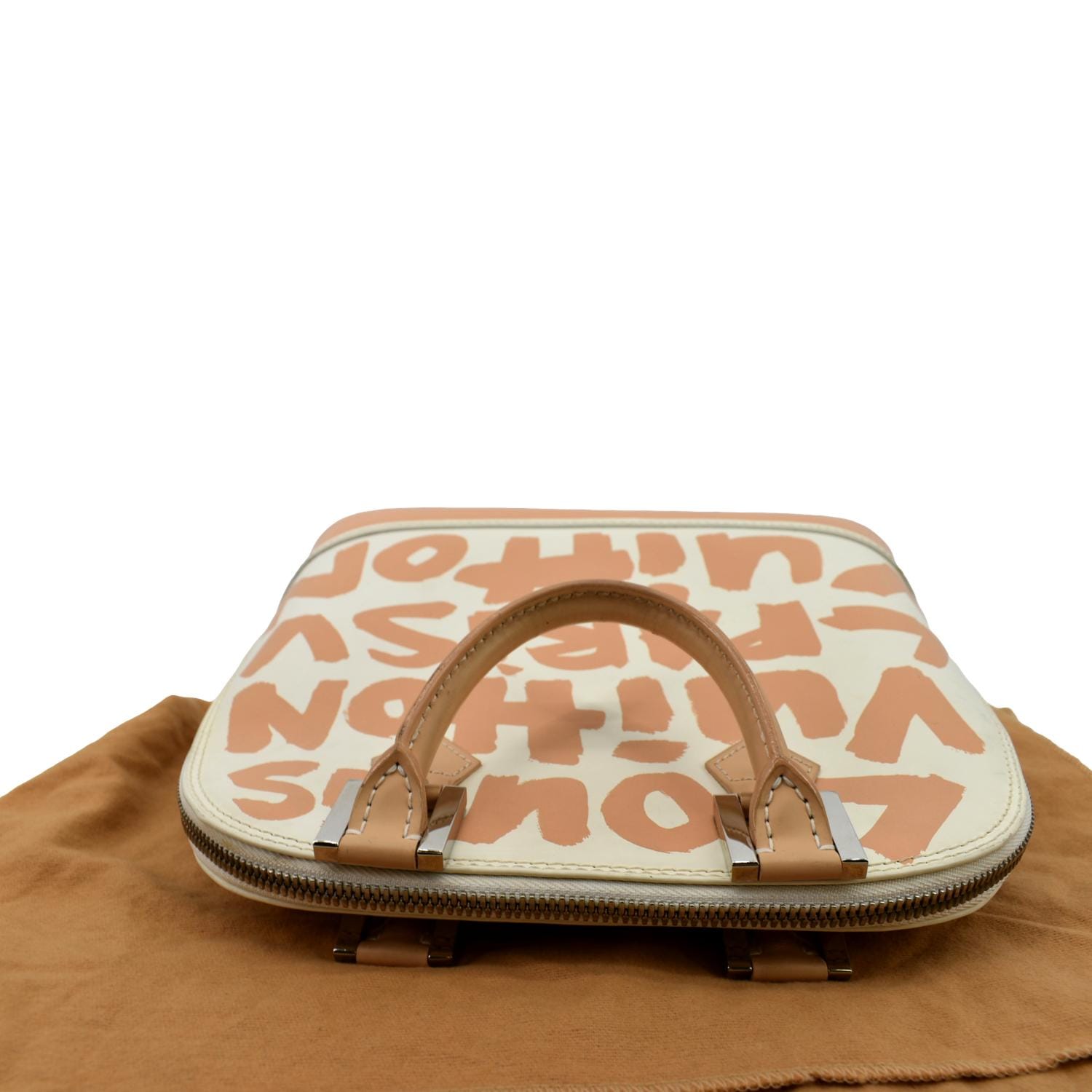 Louis Vuitton Graffiti Alma MM Handbag Beige Leather M92180 BA0051 160769