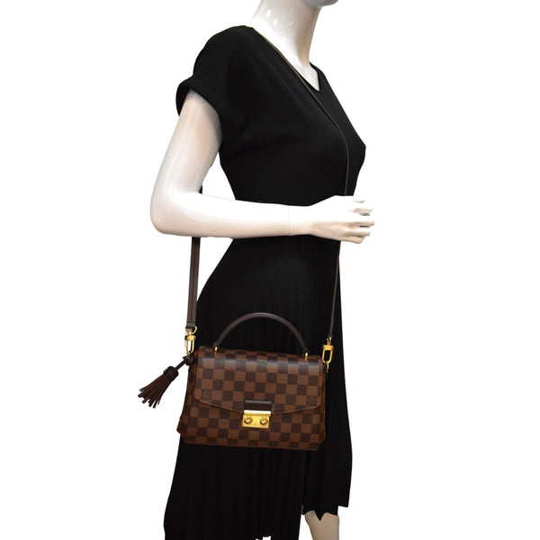 Louis Vuitton Croisette Damier Ebene Crossbody Bag Brown - Full View