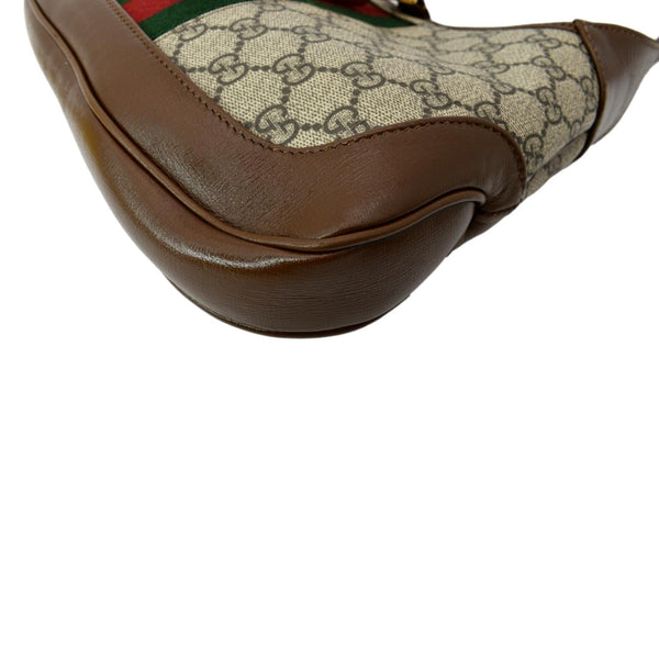 GUCCI Jackie 1961 Small GG Supreme Canvas Leather Shoulder Bag Beige 636706