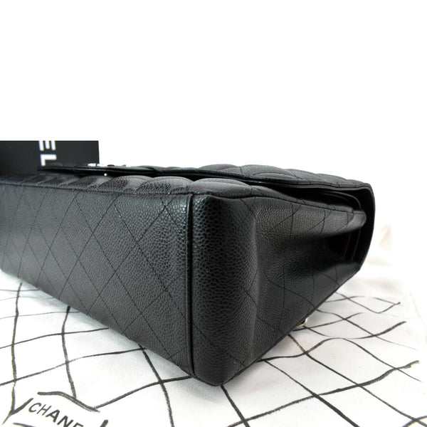 CHANEL Maxi Classic Flap Caviar Leather Shoulder Bag Black