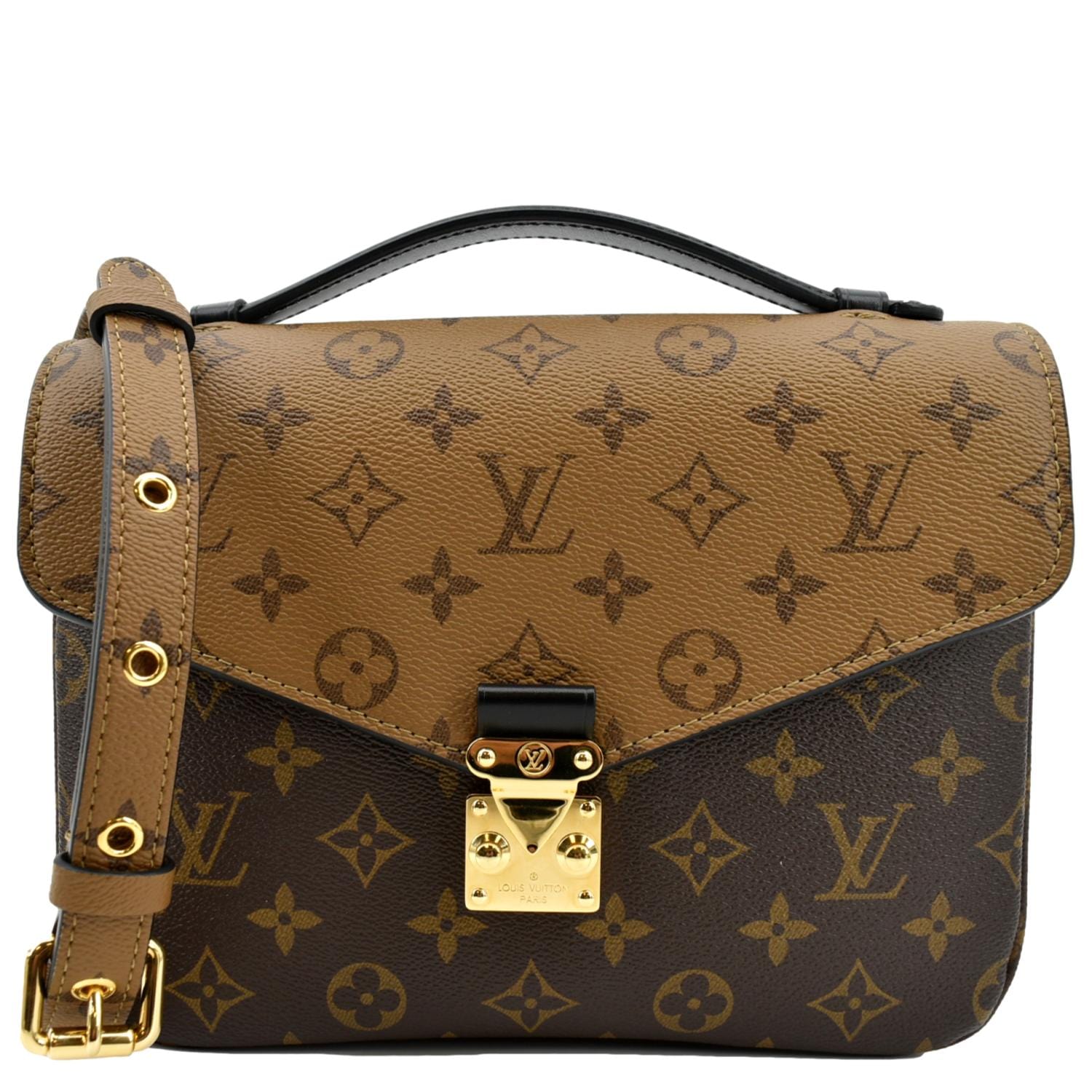 LOUIS VUITTON Metis Pochette Reverse Monogram Canvas Crossbody Bag Brown