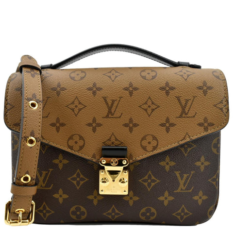 LOUIS VUITTON Metis Pochette Reverse Monogram Canvas Crossbody Bag Brown