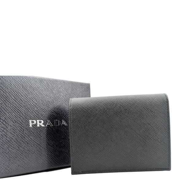 Prada Small Saffiano Leather Wallet Black - Back
