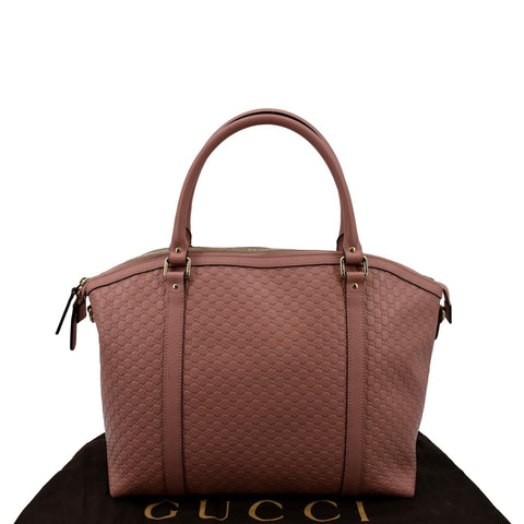GUCCI Dome Large Microguccissima Leather Satchel Bag Soft Pink 449658