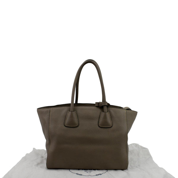 Prada Leather Tote Shoulder Bag in Grey Color - Back