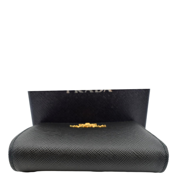 Prada Small Saffiano Leather Wallet Black - Bottom