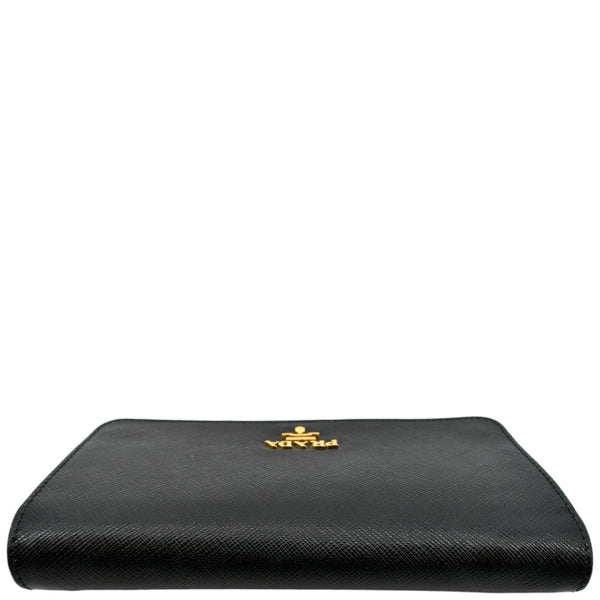 PRADA Continental Flap Saffiano Leather Long Wallet Black