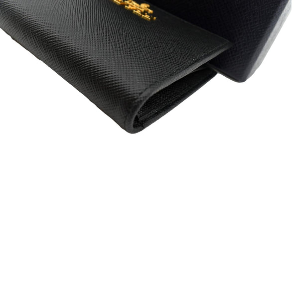 Prada Small Saffiano Leather Wallet Black - Top Right