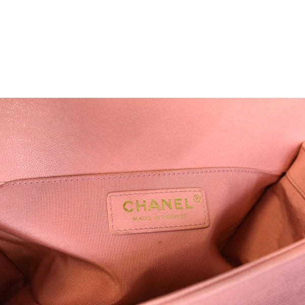 Chanel Medium Boy Flap Caviar Leather Crossbody Bag - Made In Italy