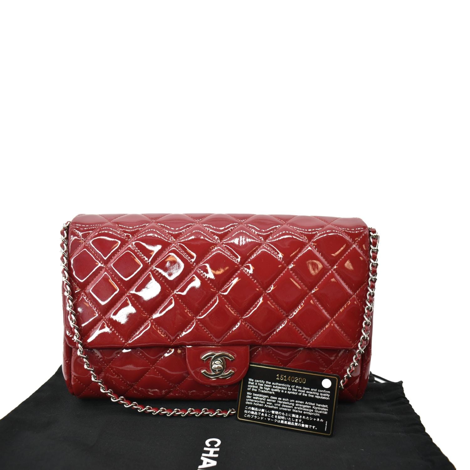 Chanel New Quilted Red Chain Bracelet Small Flap Top Handle Crossbody