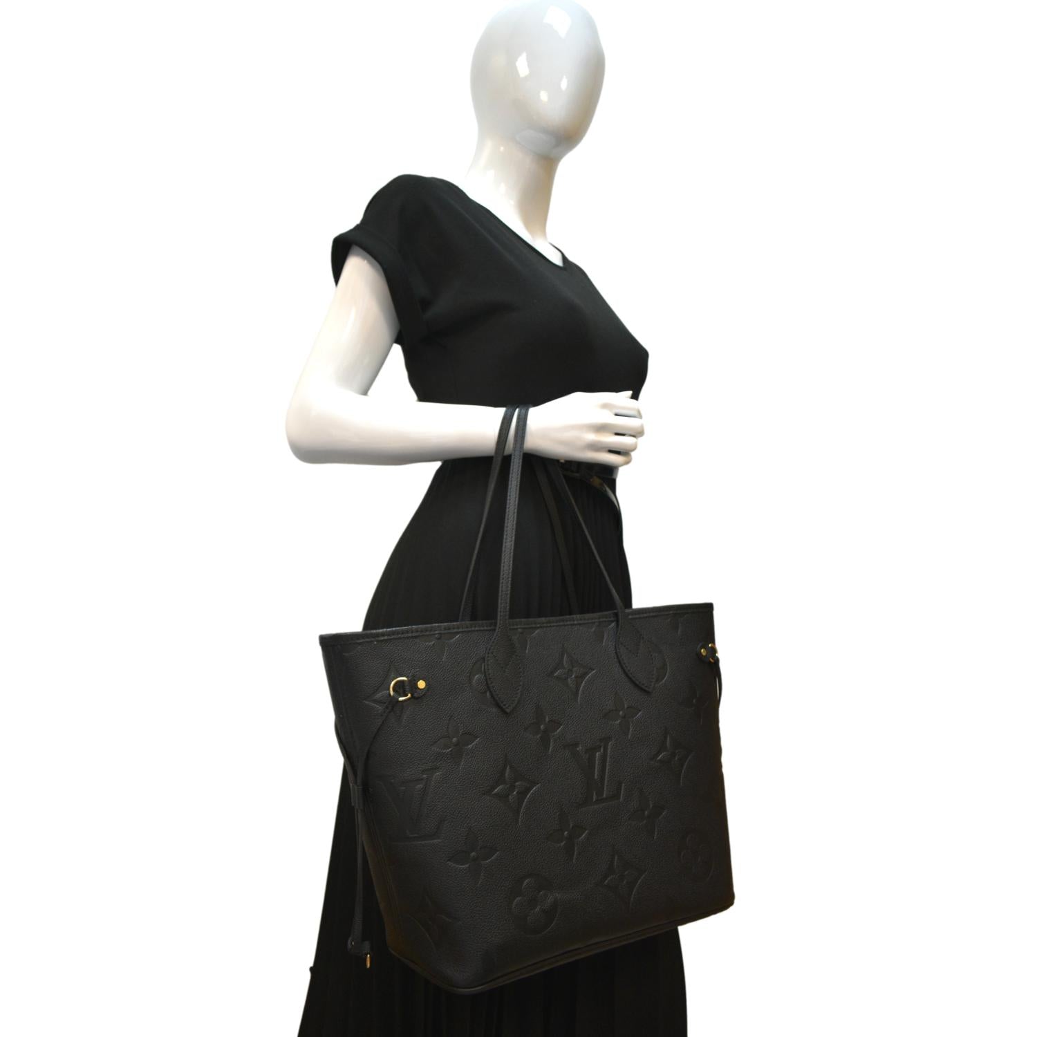 Louis Vuitton Black/White Monogram Empreinte Leather Neverfull MM