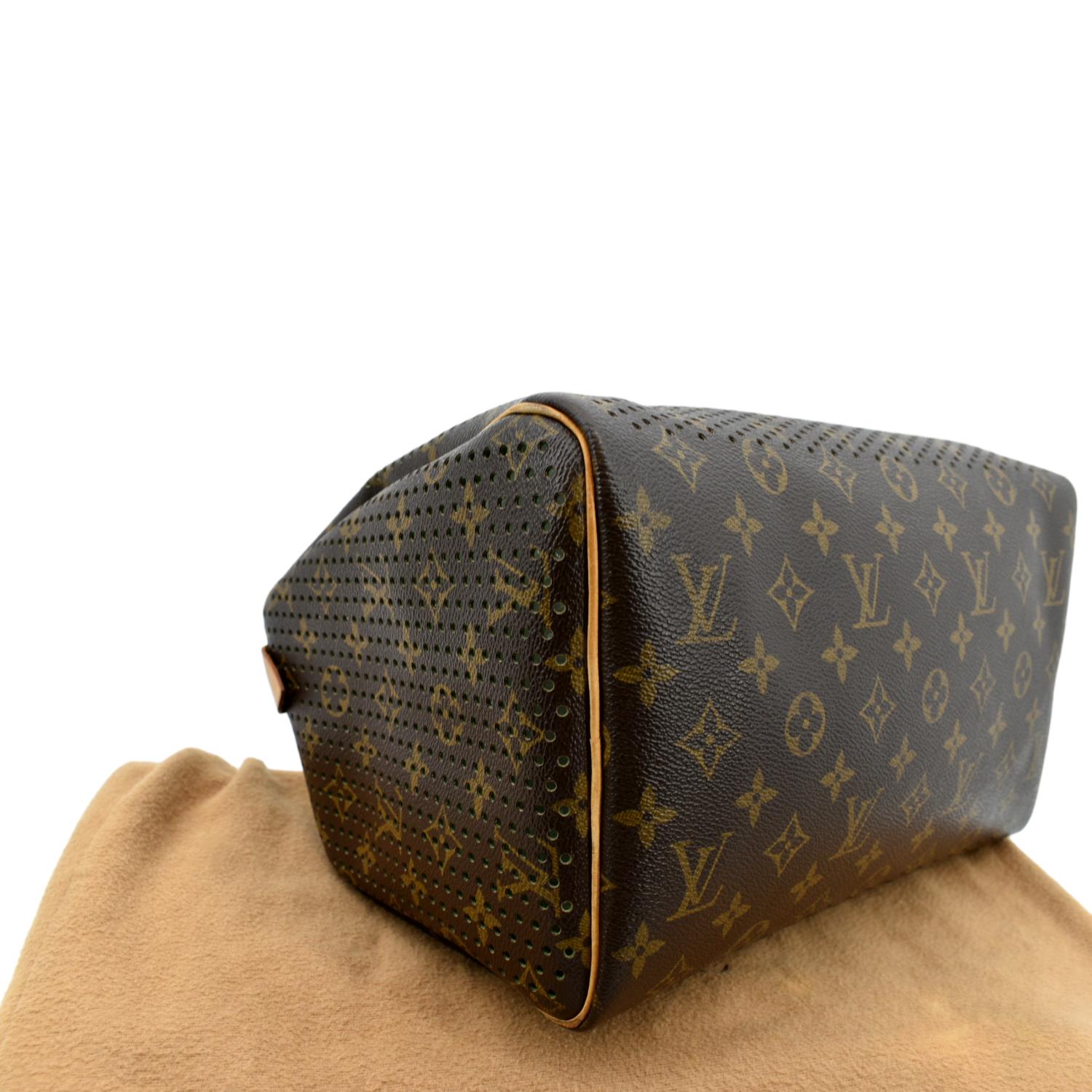 Louis Vuitton ダークブラウン バッグ LOUIS VUITTON Speedy Monogram Perforated Satchel Bag Brown