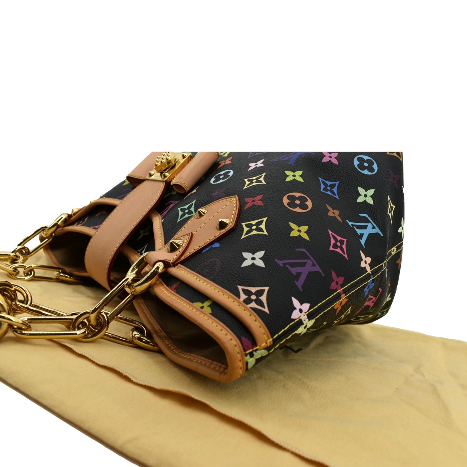 LOUIS VUITTON Annie GM Multicolor Monogram Canvas Shoulder Bag Black