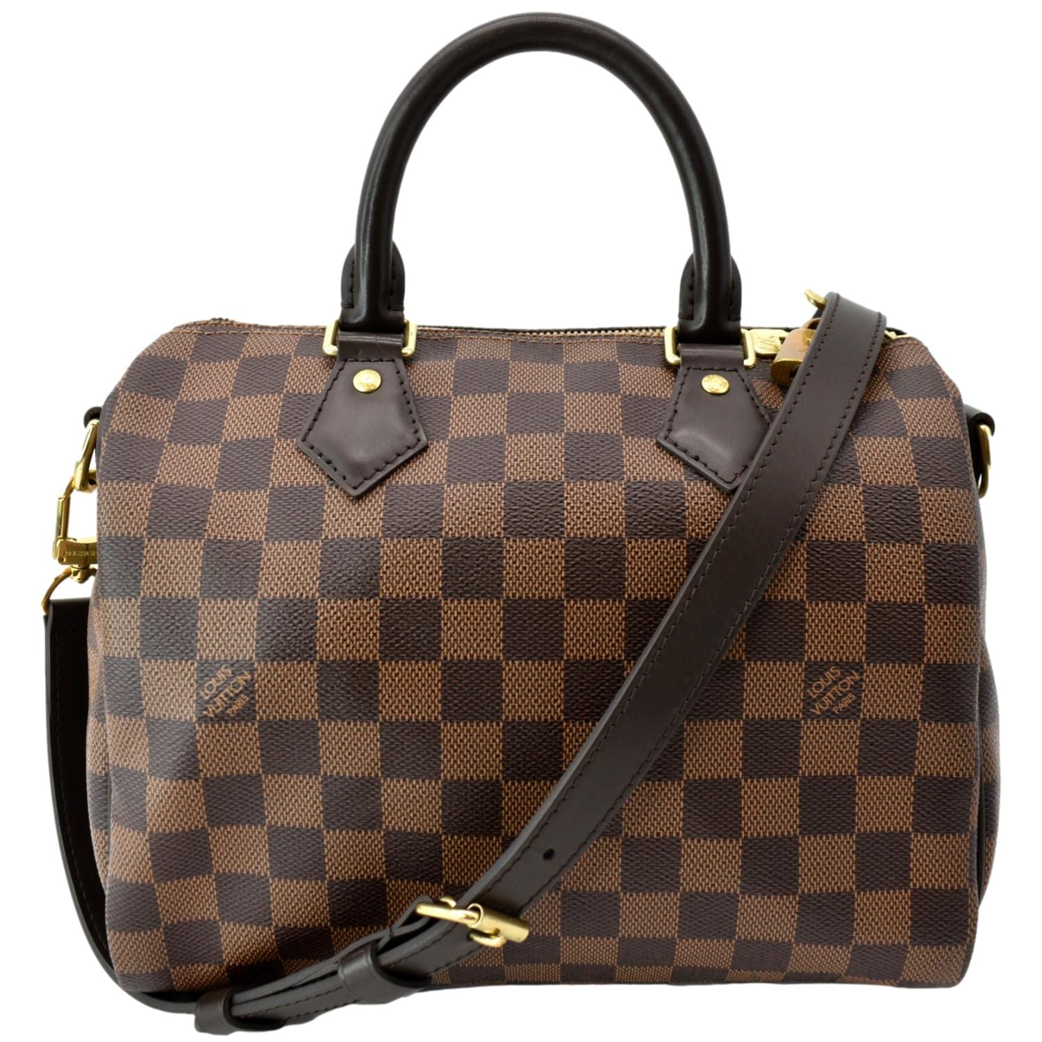 LOUIS VUITTON Speedy 25 Bandouliere Damier Ebene Shoulder Bag Brown