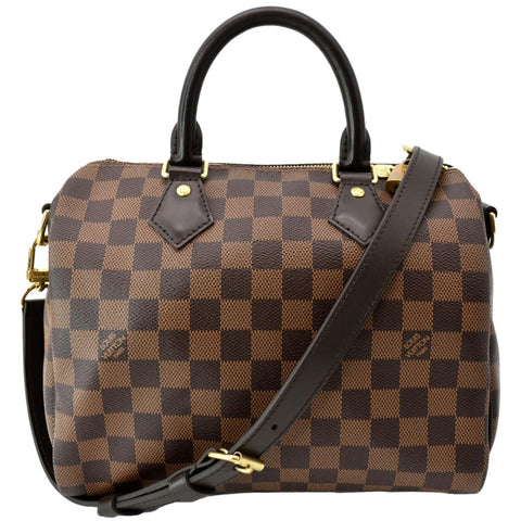 LOUIS VUITTON Speedy 25 Bandouliere Damier Ebene Shoulder Bag Brown