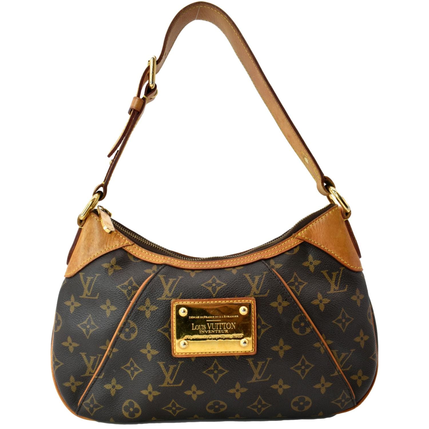 LOUIS VUITTON Thames PM Monogram Canvas Shoulder Bag Brown
