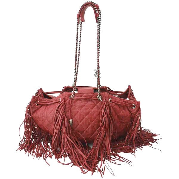 Fringed red leather handbag, soft leather bag – Thunder Rose Leather