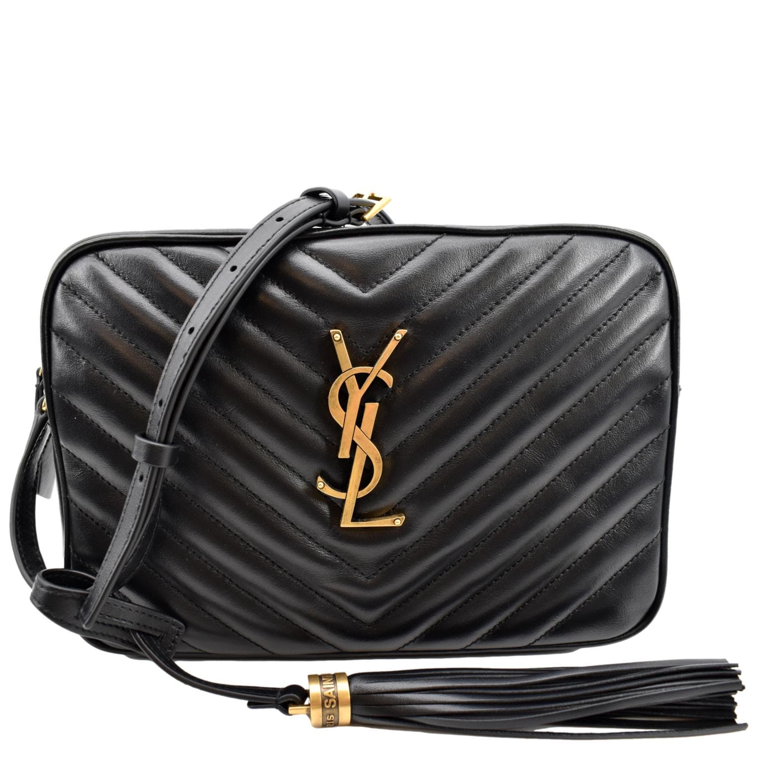 Yves Saint Laurent Lou Camera Chevron Crossbody Bag - Front