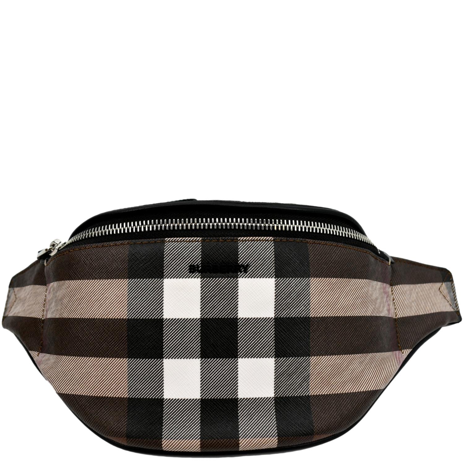 Burberry Mini Cason Check Bum Bag Dark Birch in Brown - Front