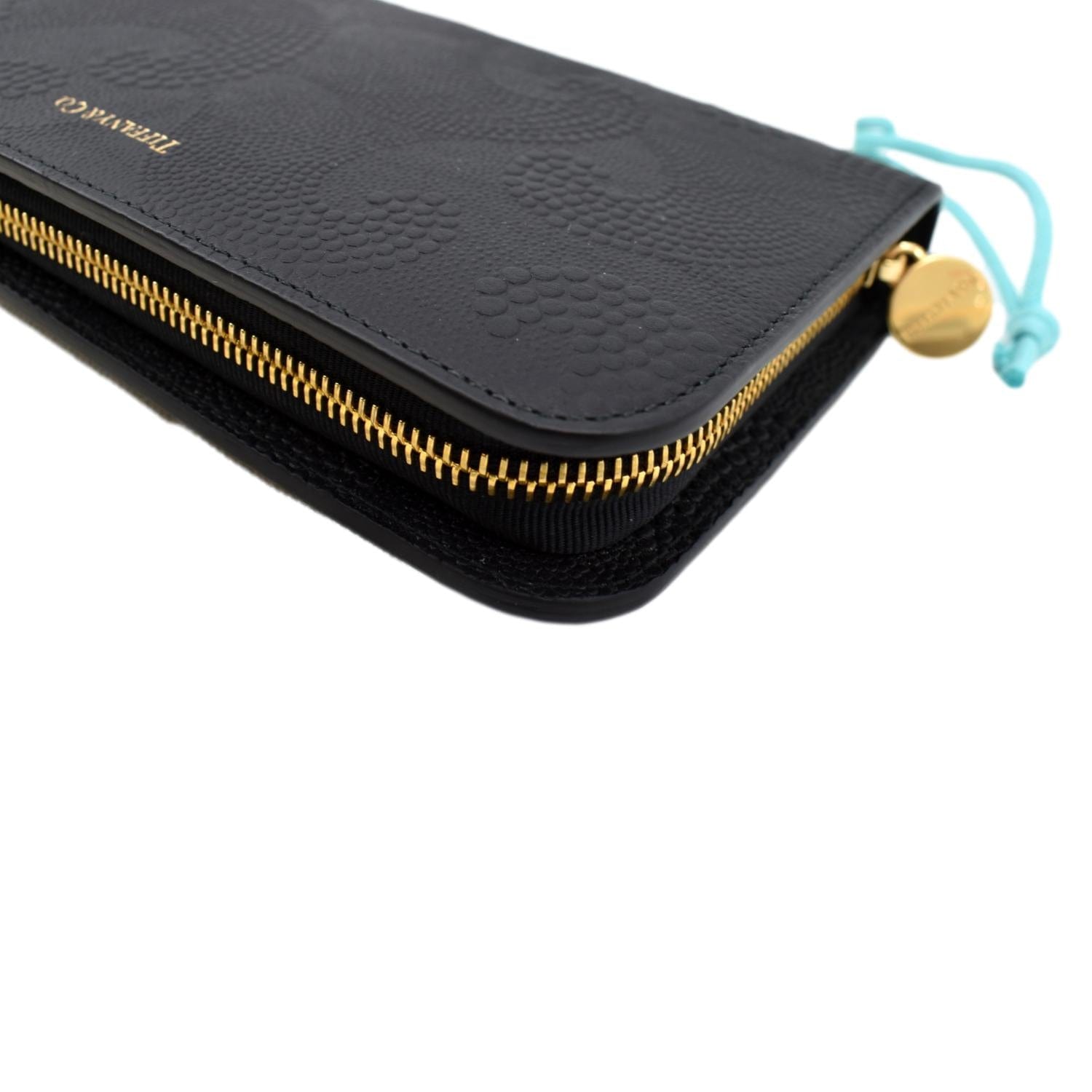 【新品同様】ティファニー　折り財布　ウェーブ　WAVE Tiffany & Co Wave Leather Wallet Black