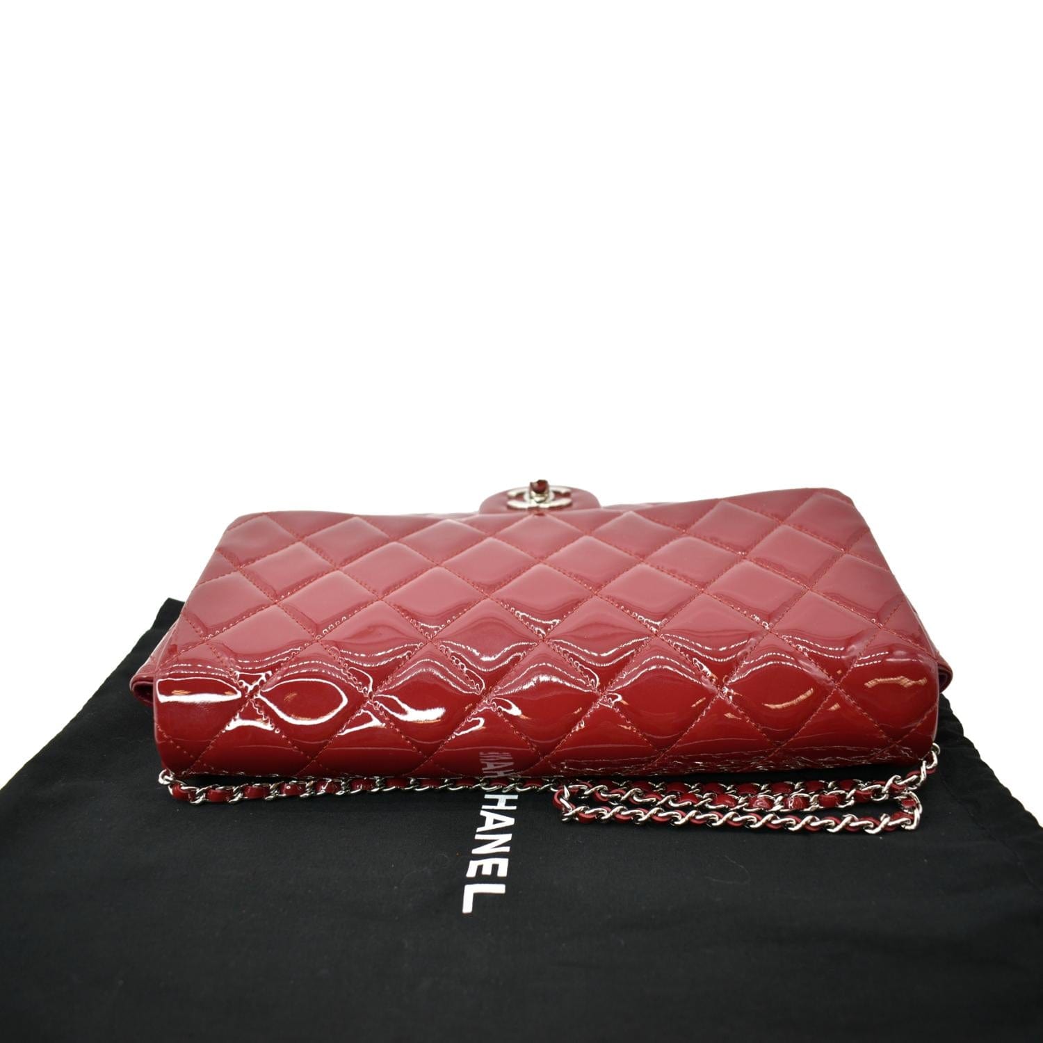 Chanel Quilted Red Leather Chain Around Flap Bag 8C26a