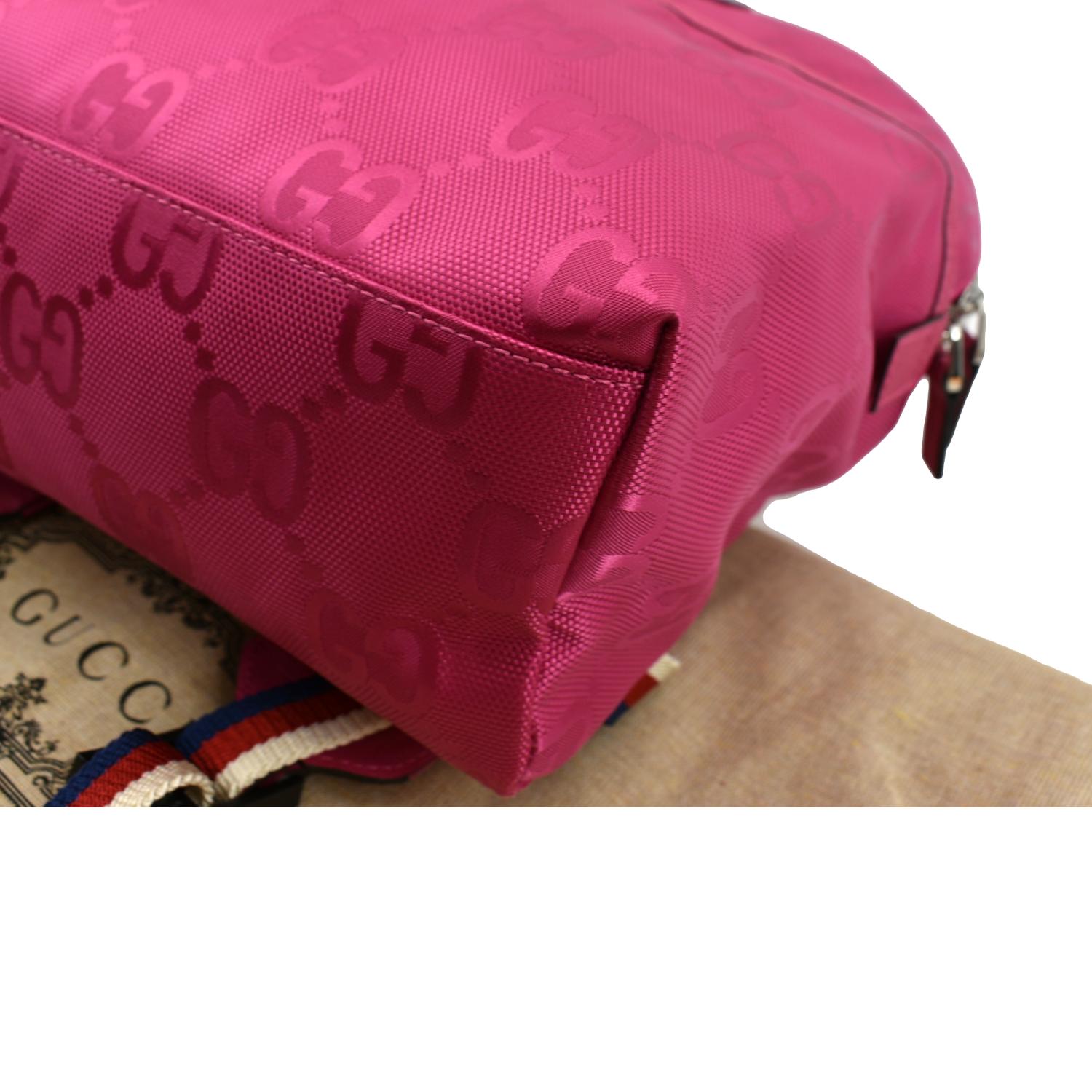 GUCCI GG Supreme Striped Kids Backpack-Bag Pink x Beige GG Supreme Canvas  271327