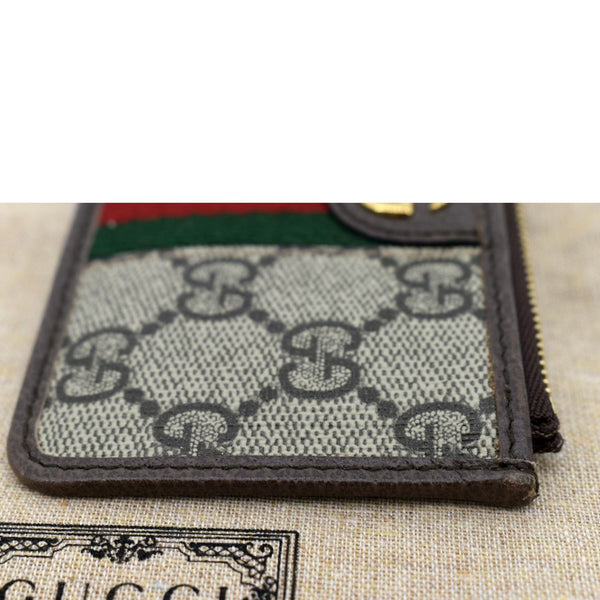 Gucci Ophidia GG Supreme Canvas Card Case Brown ‎- Design